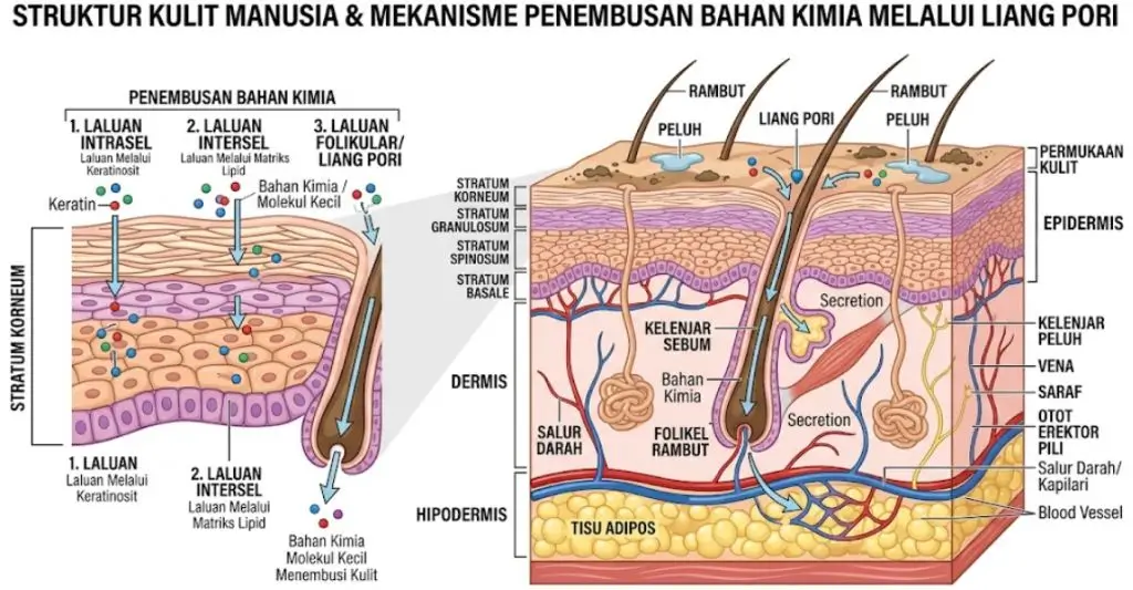 ilustrasi penyerapan bahan kimia-bahaya SLS triclosan